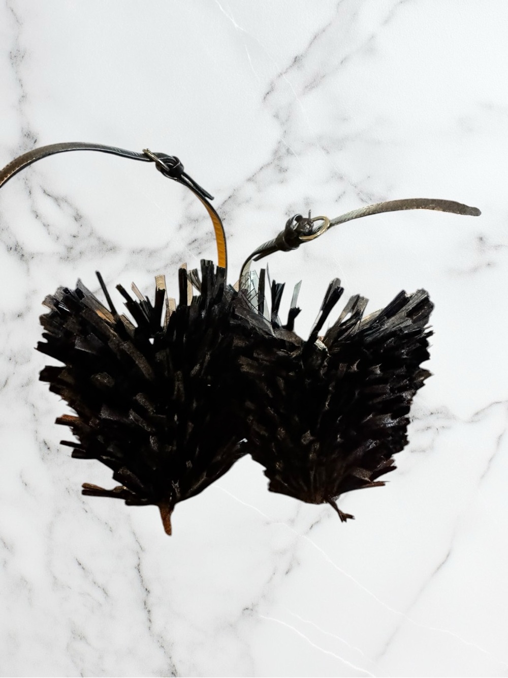 MOSCHINO Black Slingback Fringe Platforms - Picture 11 of 14